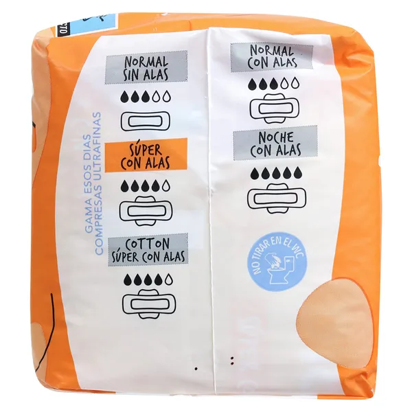 Compresas ultrafinas super con alas Esos Dias bolsa 14 unidades 4