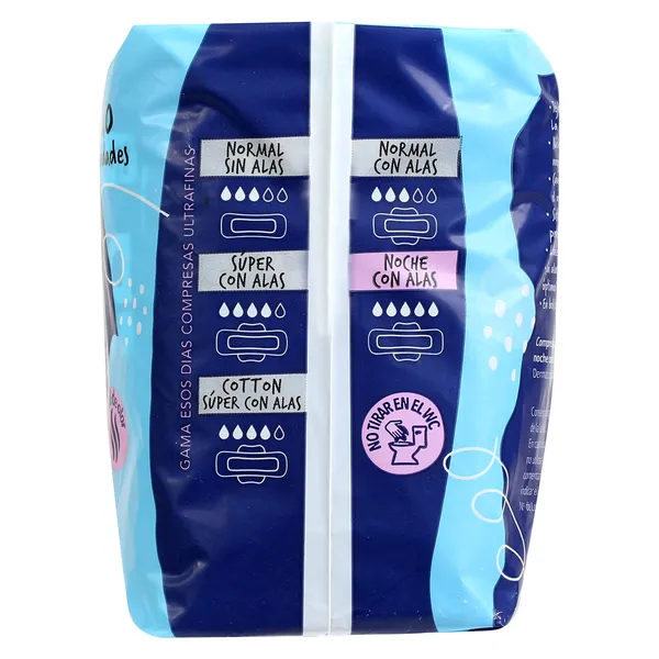 Compresas ultrafina noche con alas Esos Dias bolsa 10 unidades 4