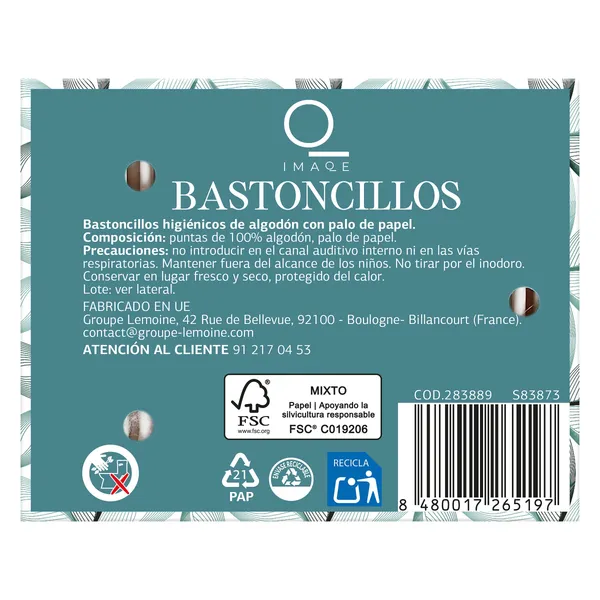 Bastoncillos de algodón con palo de papel Imaqe de Dia caja 200 unidades 3