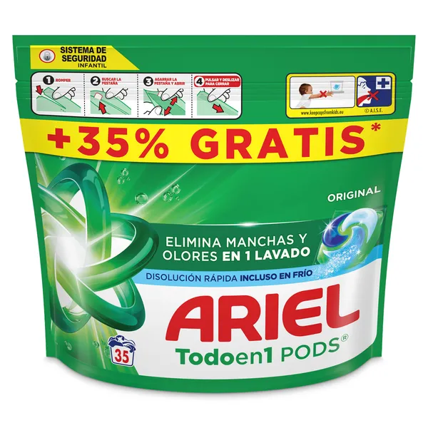 Detergente en cápsulas todo en uno Ariel 35 lavados 2