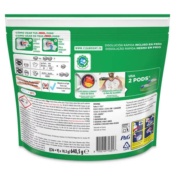 Detergente en cápsulas todo en uno Ariel 35 lavados 3