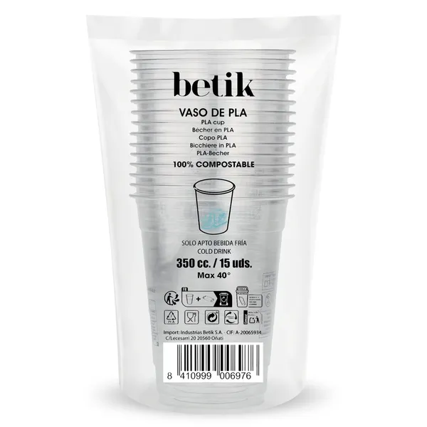 Vasos desechables 350 ml Betik 15 unidades 2