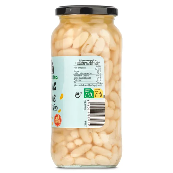 Alubias blancas bajo contenido en sal Dia Vegecampo frasco 400 g 3