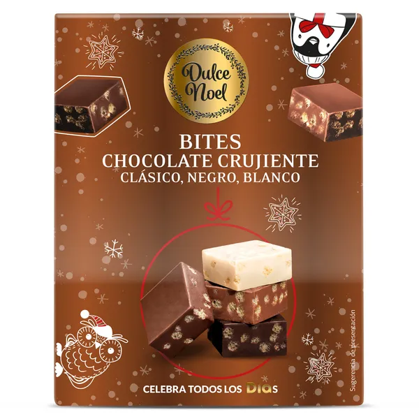 Surtido de turrones de chocolate crujientes Dulce Noel Dia bolsa 140 g 2