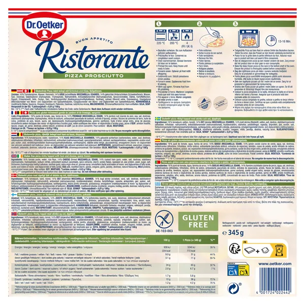 Pizza prosciutto sin gluten Dr. Oetker Ristorante 345 g 2