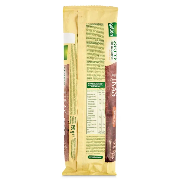 Galletas finas cubiertas de chocolate con leche sin azúcares Gullón 150 g 4