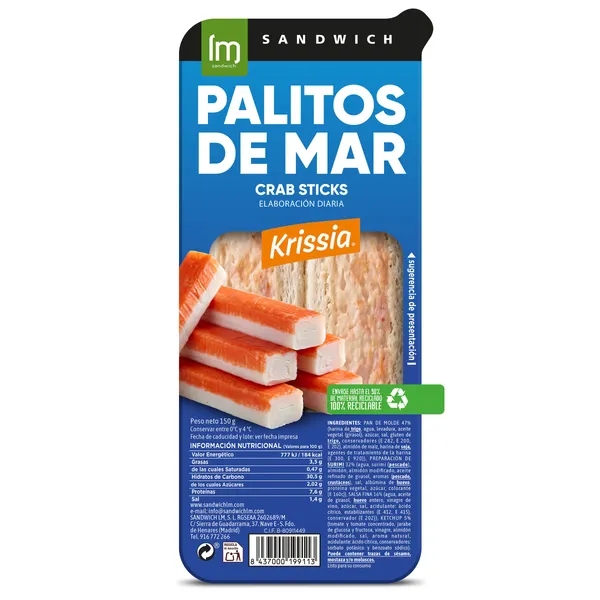 Sándwich con palitos de mar Lm 150 g 2