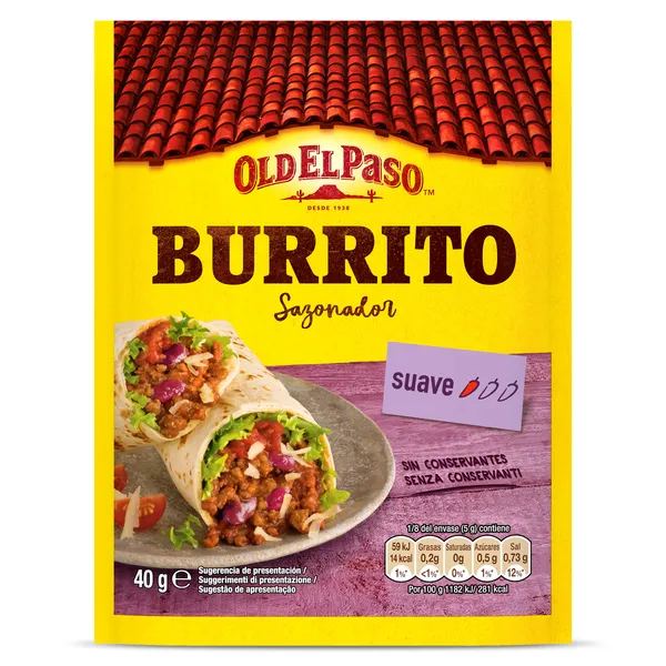 Sazonador para burritos suave Old El Paso 40 g