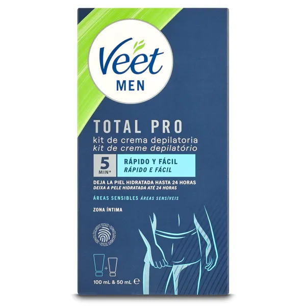 Crema depilatoria áreas sensibles + bálsamo post-depilación Veet Men caja 150 ml 2