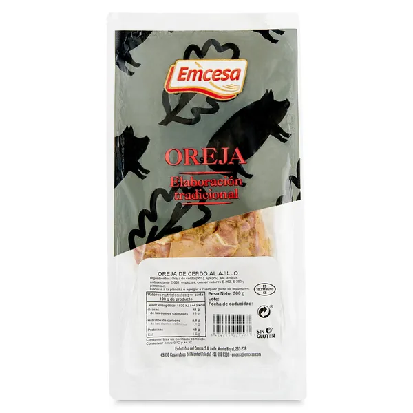 Oreja de cerdo al ajillo Emcesa bolsa 500 g