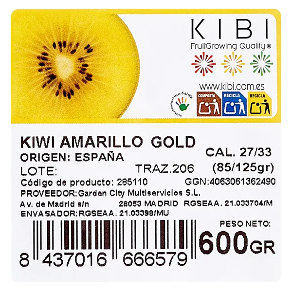 Kiwi amarillo gold 600 g 5