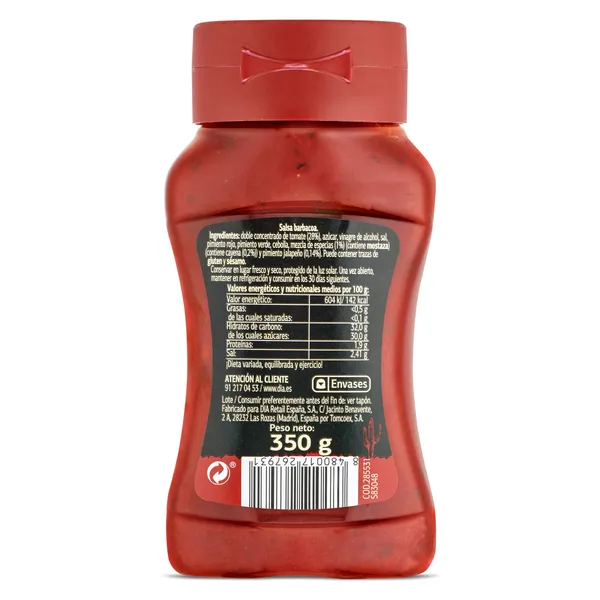 Salsa barbacoa estilo tex mex Salseo de Dia bote 350 g 2