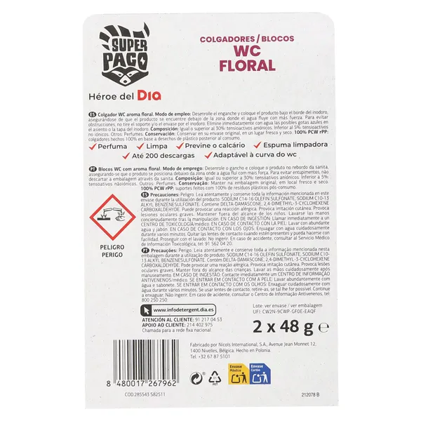 Colgador WC floral Dia Super Paco 2 unidades 3