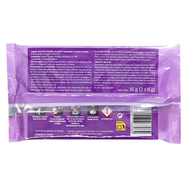 Colgador antipolillas lavanda Aniquilax de Dia bolsa 2 unidades 2