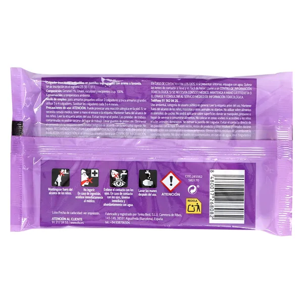 Colgador antipolillas lavanda Aniquilax de Dia bolsa 2 unidades 3