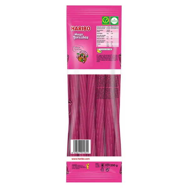 Golosinas mega torcidas sabor cereza Haribo 200 g 3