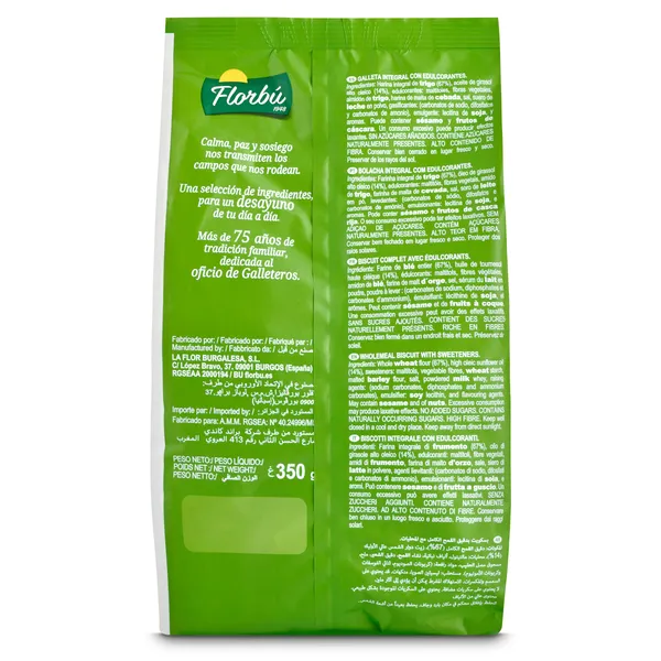 Galletas integrales sin azúcar Florbu 350 g 3