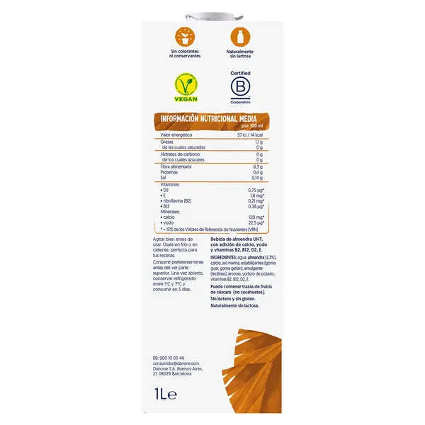 Bebida de almendras sin azúcar Alpro 1 L 4