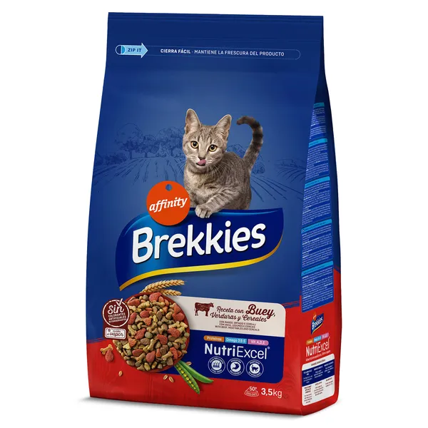 Alimento para gatos con buey Brekkies 3.5 Kg 2