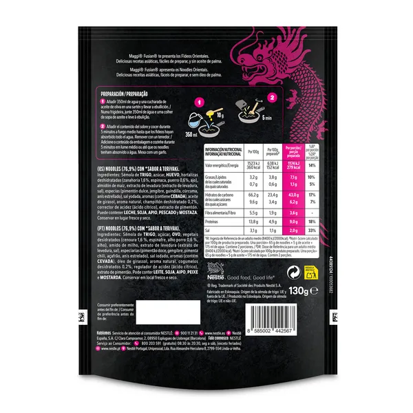 Fideos orientales teriyaki Fusian Maggi 130 g 2