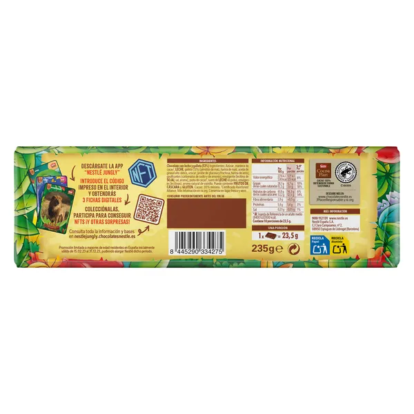 Chocolate con leche y galleta XXL Nestlé Jungly 235 g 3