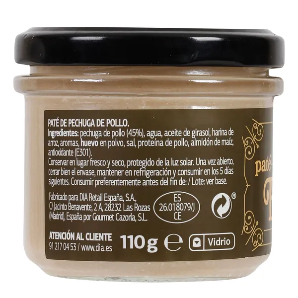Paté de pollo Nuestra Alacena de Dia frasco 110 g 2
