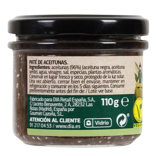 Paté olivada Dia Vegedia 110 g 3