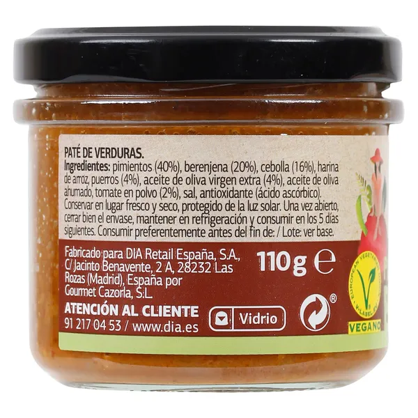 Paté de verduras braseadas Dia Vegedia 110 g 3