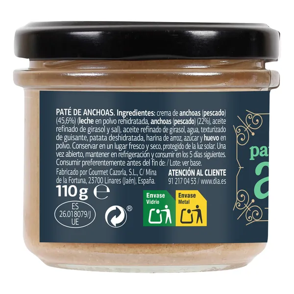 Paté de anchoa Dia Nuestra Alacena 110 g 3