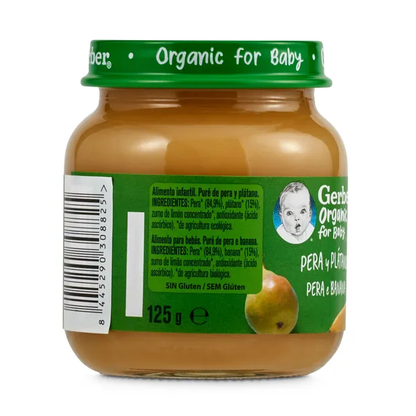 Puré de pera y plátano Gerber frasco 125 g 2