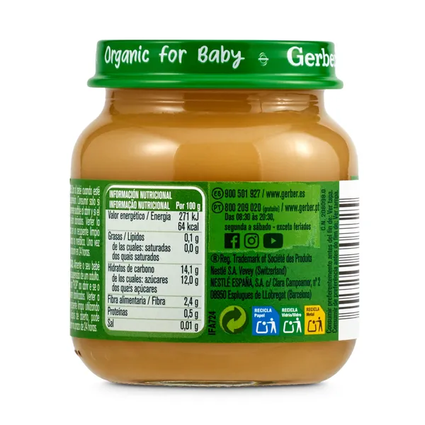 Puré de pera y plátano Gerber frasco 125 g 3