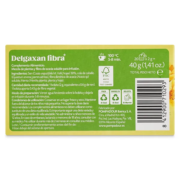Infusión delgaxan fibra Pompadour 20 unidades 4