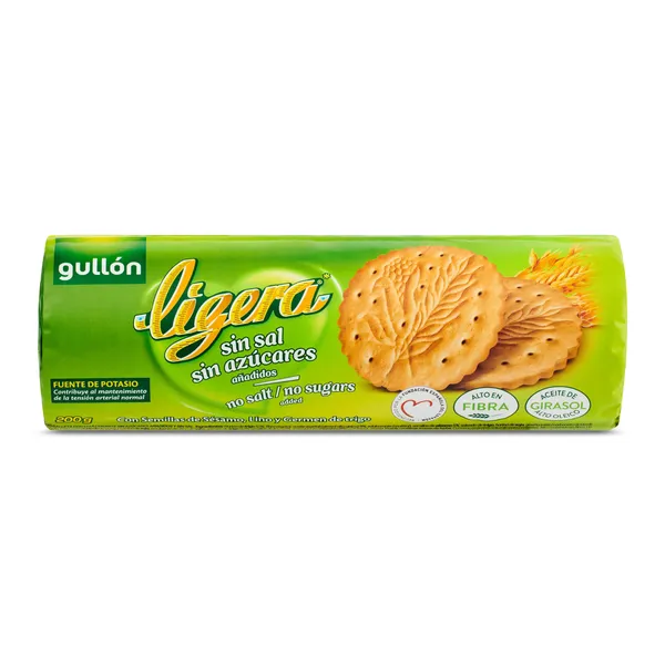 Galletas sin sal y sin azúcar Gullón Ligera paquete 200 g 2