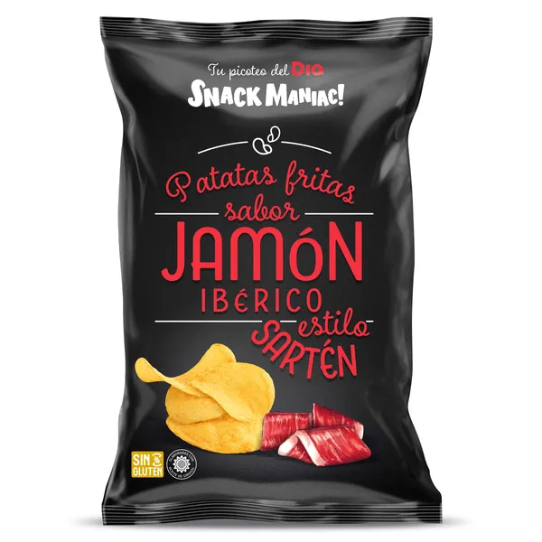 Patatas fritas sabor jamón ibérico Dia Snack Maniac 130 g 2