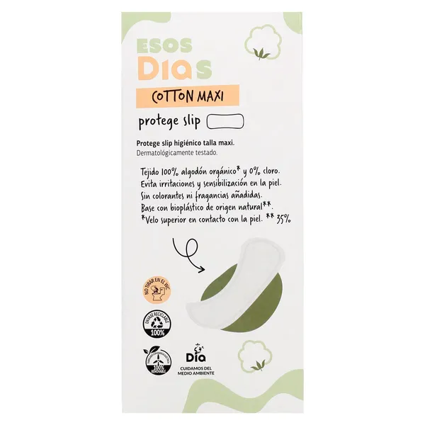 Protegeslips algodón maxi Esos Dias caja 28 unidades 3