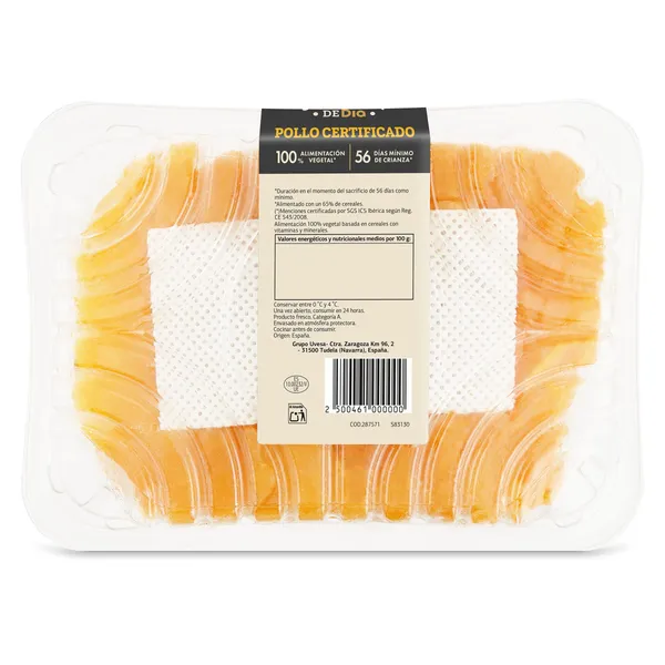 Pechuga fileteada de pollo certificado Selección de Dia 550 g aprox. 5