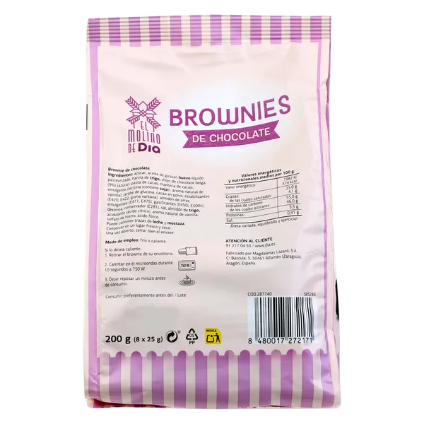 Brownies de chocolate El Molino de Dia 200 g 4