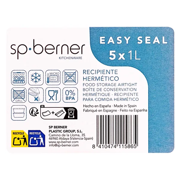 Recipiente de plástico 1 L set 5 5