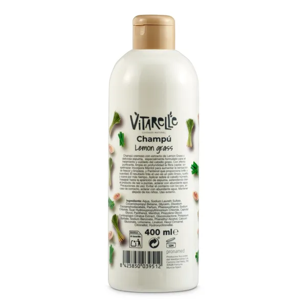 Champú lemon grass cabello graso Vitarelle botella 400 ml 2