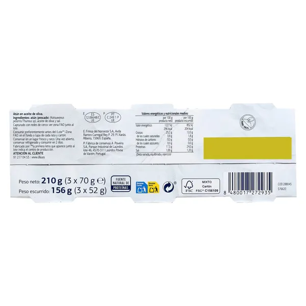 Atún en aceite de oliva Dia Mari Marinera 3 x 52 g 4