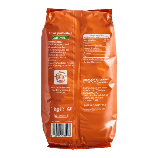 Arroz vaporizado Dia Arrozona 1 Kg 3