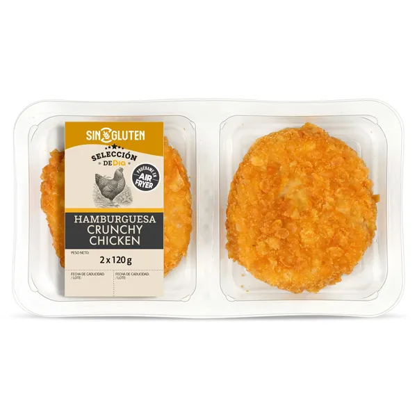 Burger crunchy chicken 2 unidades Selección de Dia bandeja 240 g 2
