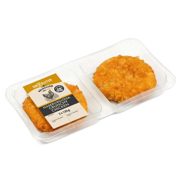Burger crunchy chicken 2 unidades Selección de Dia bandeja 240 g