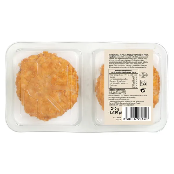 Burger crunchy chicken 2 unidades Selección de Dia bandeja 240 g 4