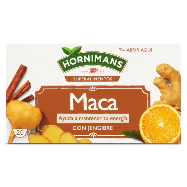 Infusión de maca con jengibre, canela y naranja Hornimans caja 20 unidades 2