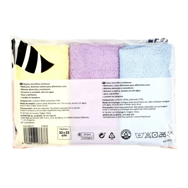 Bayeta de microfibra multiusos pequeña Super Paco de Dia bolsa 3 unidades 2