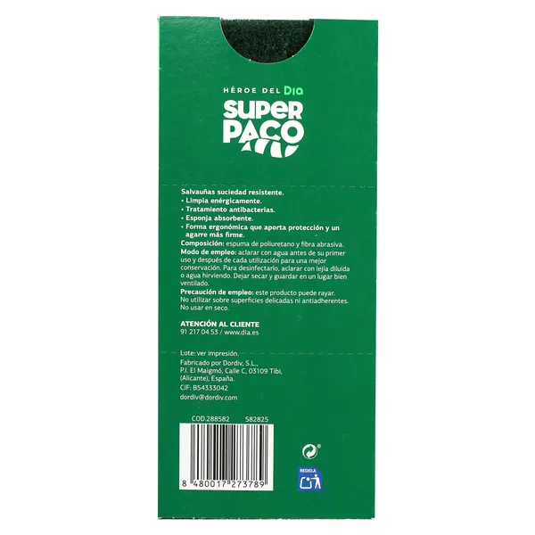 Estropajo salvauñas suciedad resistente Dia Super Paco 3 unidades 4