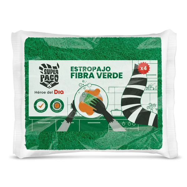 Estropajo de fibra verde Dia Super Paco 4 unidades 2