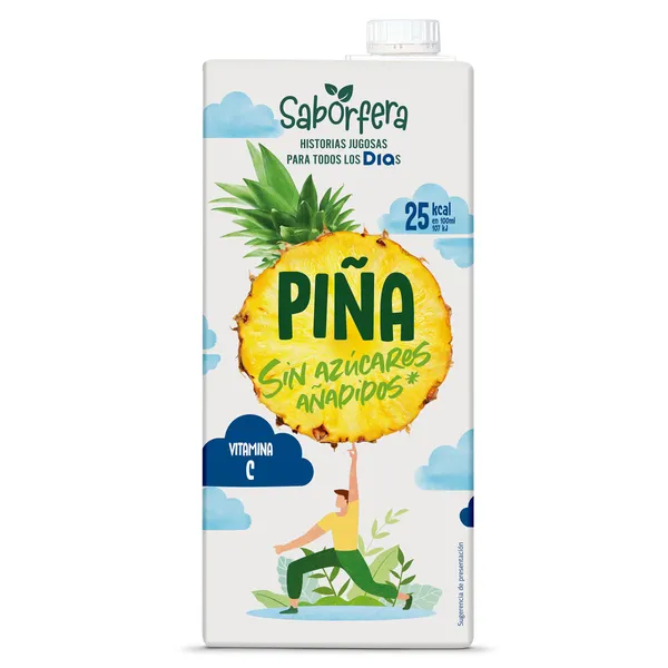 Bebida de zumo de piña sin azúcares añadidos Saborfera de Dia brik 1 L 2