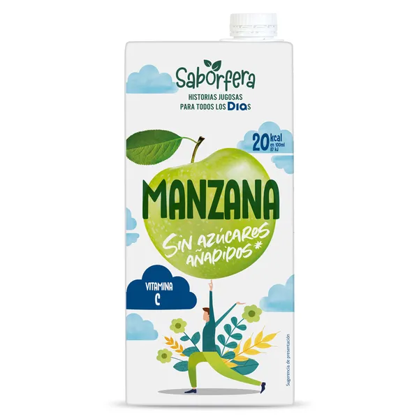 Bebida de zumo de manzana sin azúcares añadidos Dia Saborfera 1 L 2